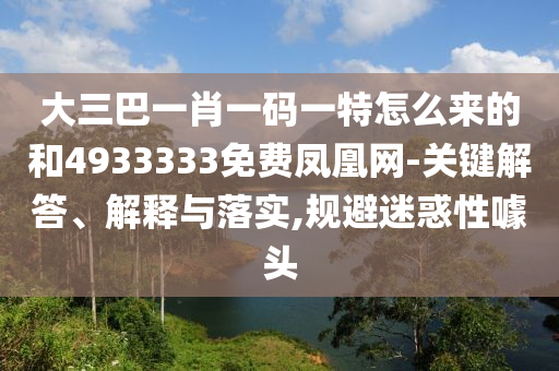 大三巴一肖一碼一特怎么來的和4933333免費鳳凰網-關鍵解答、解釋與落實,規避迷惑性噱頭
