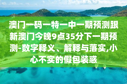 澳門一碼一特一中一期預(yù)測(cè)跟新澳門今晚9點(diǎn)35分下一期預(yù)測(cè)-數(shù)字釋義、解釋與落實(shí),小心不實(shí)的假包裝惑