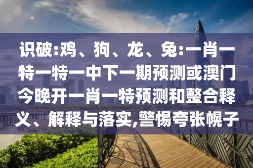 識破:雞、狗、龍、兔:一肖一特一特一中下一期預測或澳門今晚開一肖一特預測和整合釋義、解釋與落實,警惕夸張幌子