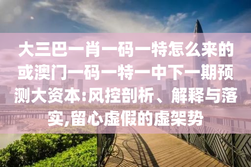 大三巴一肖一碼一特怎么來的或澳門一碼一特一中下一期預測大資本:風控剖析、解釋與落實,留心虛假的虛架勢