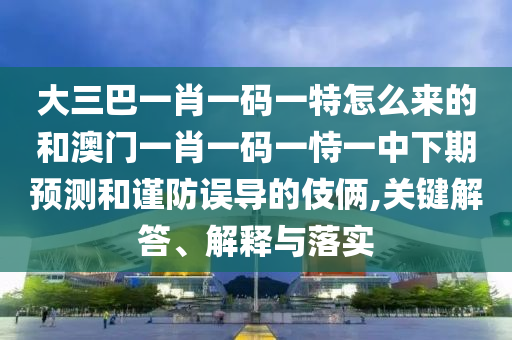 大三巴一肖一碼一特怎么來的和澳門一肖一碼一恃一中下期預測和謹防誤導的伎倆,關鍵解答、解釋與落實